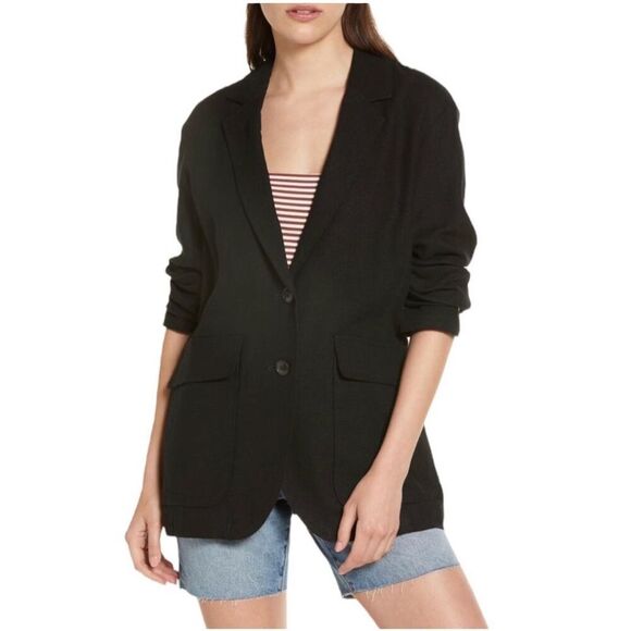 Madewell Breezewoven Larsen Blazer size S Linen Softdrape Lagenlook Quiet Luxury - Picture 1 of 11